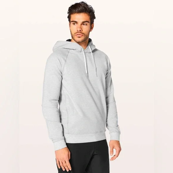 Lululemon City Sweat Pullover Hoodie Heathered Ultra Light Grey- Men’s Large - Picture 1 of 5